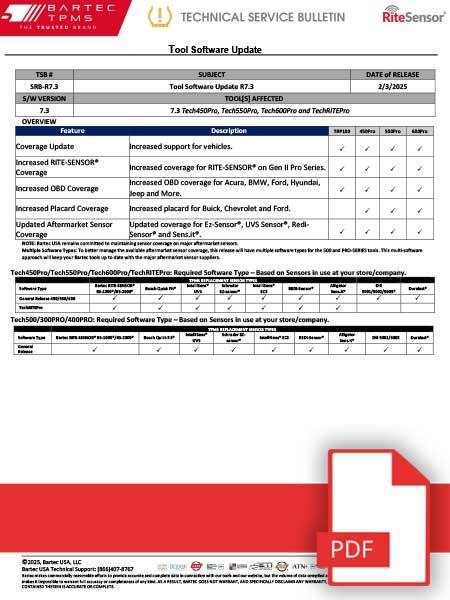 TPMS Tool Software Update
